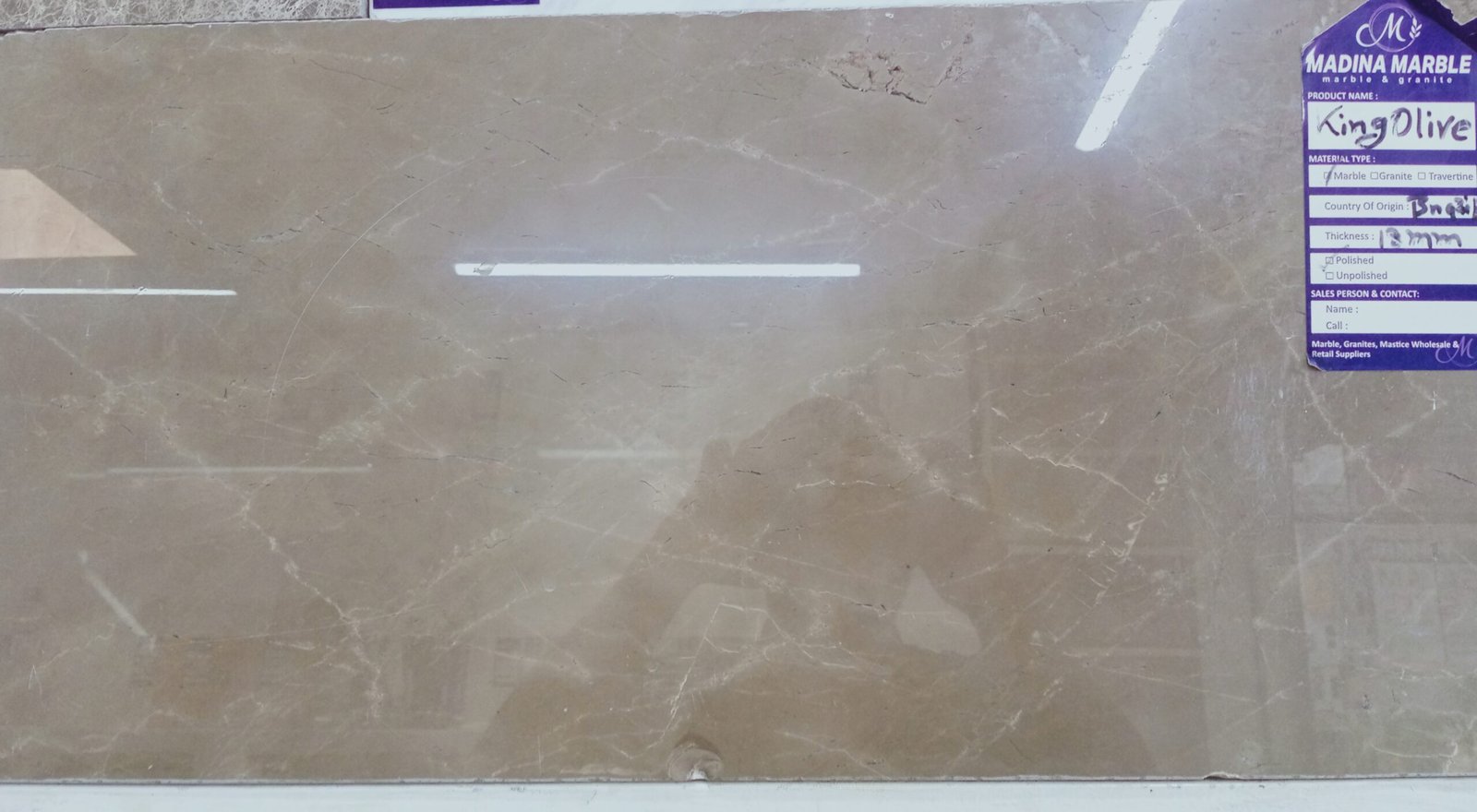 Madina King Olive Marble per sft - ConstructionMart